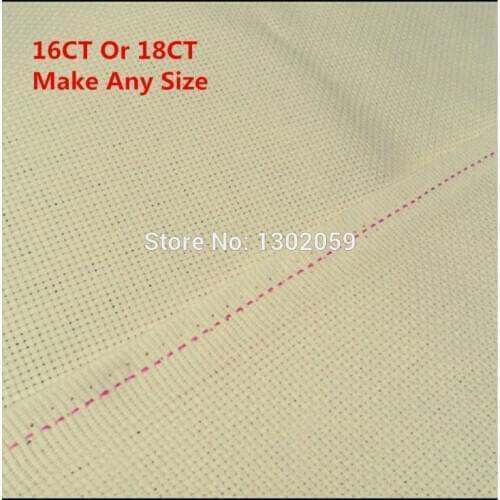 16CT Or 18CT Beige Cream Buff Cream-Coloured Cross Stitch Embroidery Fabric Canvas Aida Cloth--1.5*0.5m