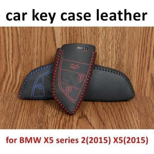 Only Red car styling Sewing Leather hot sale Car Key Cover Hand Sewing Key Case for BMW X5 series 2(2015) X5(2015) X6 X1(2016)