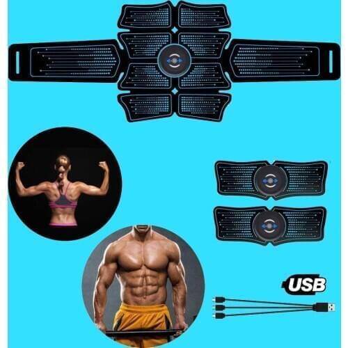 EMS ABS Abdominal Muscle Trainer Fitness Gym Equipment Exercise Stimulator Device Machine Body Slimming Training USB Charging