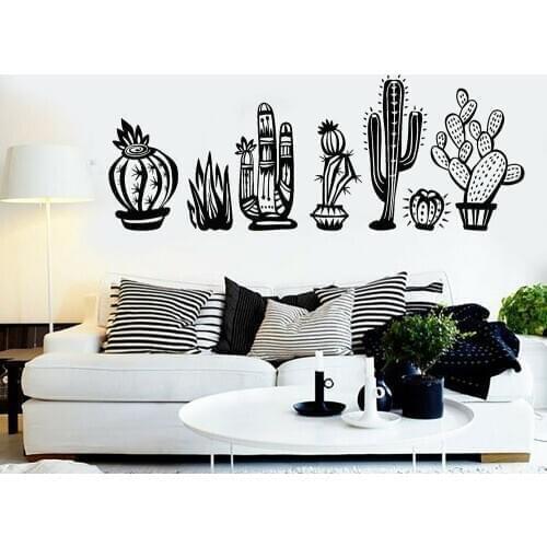 Cactus Vinyl Wall Decal Cactus Collection Plant Desert Window Sticker Nature Flower Stickers Kids Room Baby Nursery Decor M54