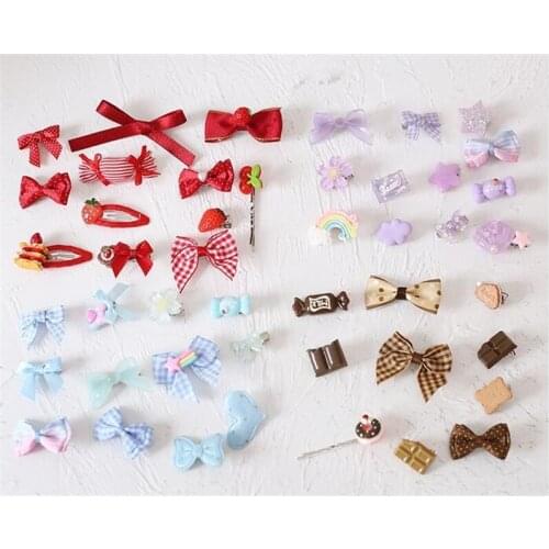 Sweet candy strawberry bowknot hairpin Lolita girl hair clip hair side clip set hair accessroies B1339