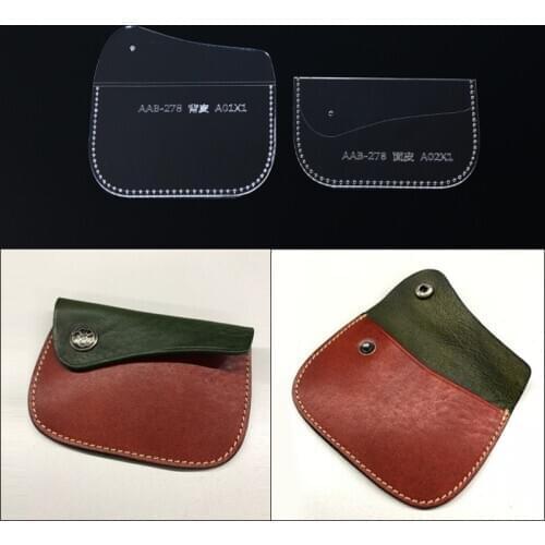 1set Acrylic Clear Template Handcrafting Leathercraft Tools Set For DIY Leather Wallet Bag Coin Bag Pattern 11*8*1cm