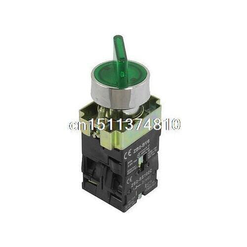 1 NO NC AC 400V Green Light 2 Postion Rotary Selector Switch 600V 10A ZB2-BK2365