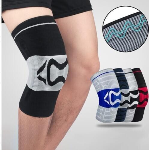 1 pcs Knee Patella Protector Brace Silicone Spring Knee Pad Basketball Compression Knee Sleeve Support Sports Kneepads