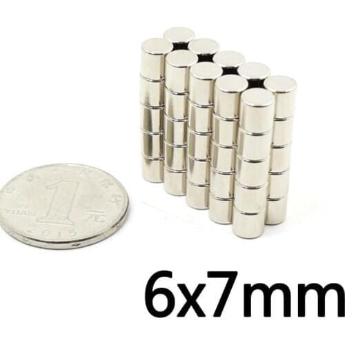 10/20/50pcs 6x7 mm Powerful Magnets 6mmx7mm Permanent Small Round Magnet 6x7mm Neodymium Magnet Super Strong 6*7 mm N35