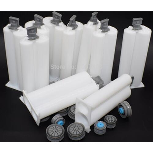 10pcs 1:2 2:1 50ml Polyurethane Epoxy Resin Cartridge Dispensor 2-part AB Glue Acrylic Adhesive Mixer Tubes for Dispensing Gun