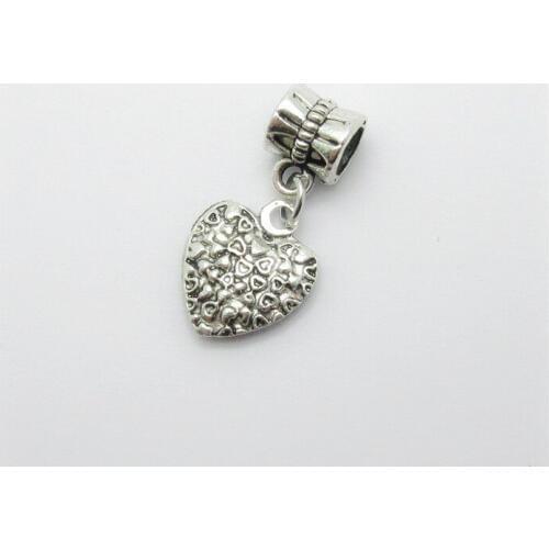 25pcs Heart Classic Bead Charms big hole pendant fit Pandora charm bracelet DIY pendants