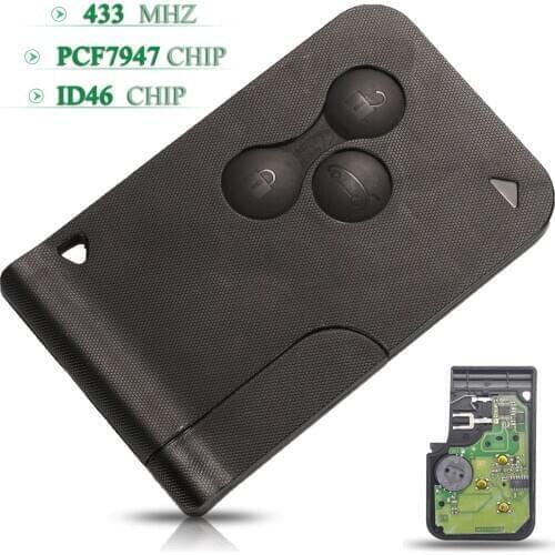 Bilchave 3 Buttons 433Mhz ID46 PCF7947 Chip For Renault Megane Scenic 2003-2008 FOB Remote Car Supersonic Wave Key Replacement