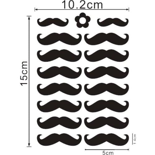 48pcs Moustache Vinyl Decal Stickers Party Decorations Party Supplies Moustache Cup Stickers Envelope Seals Baby Shower