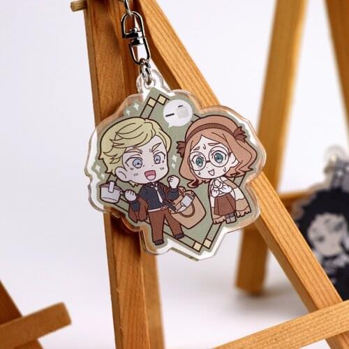 Anime Game Bungo Stray Dogs Nakajima Atsushi Ryunosuke Akutagawa Acrylic Double sided Keyrings Backpack Pendant Xmas Gifts New