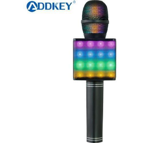 Wireless Portable Karaoke Microphone with LED Light Speaker Bluetooth Machine for Smartphone Perfect Home KTV Karaoke Singing