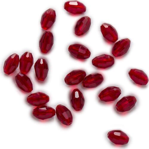 50 Piece Dark Red Crystal Quartz Faceted Olive Glass Spacer Beads Jewelry Making 6-11mm