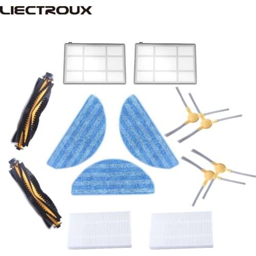C30B) Spare part for Robot Vacuum cleaner LIECTROUX Side Brush* 4,HEPA filter* 2,primary filter*2, rubber Brush *2, mop cloth*3