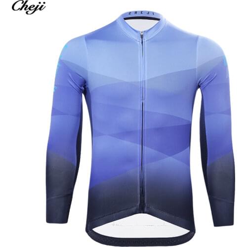 CHEJI MenS Pro team cycling jersey long sleeve Bicycle Clothing Quick Dry Bike Shirt top