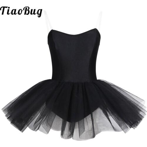 Black Ballet Dance Dress Women Professional Swan Ballet Tutu Skirt Performance Leotard Skirt