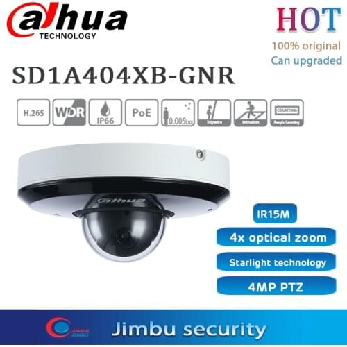 Dahua 4MP PTZ PoE Starlight IR WizSense PTZ camera SD1A404XB-GNR & SD1A404XB-GNR-W face recognition varifocal Network Camera