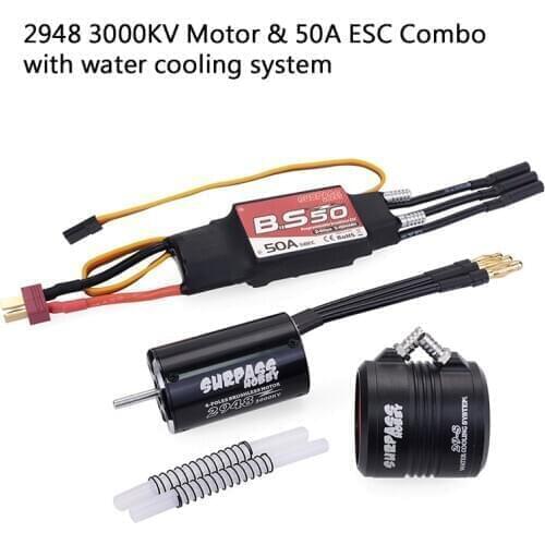 Moteur DIY 600-800mm RC Boat Parts 2948 2958 2968 3000KV 3450KV 3380KV 2800KV Brushless Motor 50A 70A Waterproof ESC Water Cooli