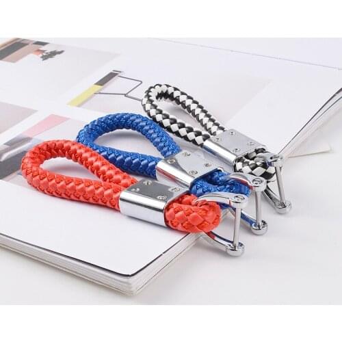 Creative hand woven rope horseshoe buckle men and women fashion car key chain pendant small
