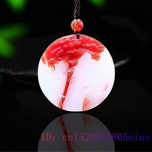 Jade Bird Pendant Women Necklace Red White Gifts Amulet Jewelry Charm Chinese Jadeite Gemstone Natural Fashion Carved