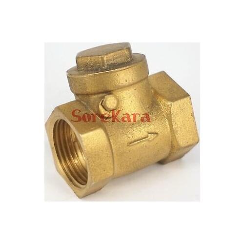 Brass Swing check valve One Way 3/4" BSP female 3/4" BSP female Threaded Max Pressure 0.8 Mpa for water pipe Plumbing