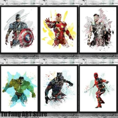 Marvel Avengers Superhero Canvas Painting Wall Art Posters and Prints Room Decor Pictures for Bedroom Kids Home Decoration