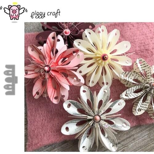 Piggy Craft metal cutting dies cut die mold Folded flower decoration Scrapbook paper craft knife mould blade punch stencils dies