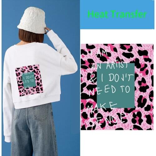 Fashionable new style leopard pattern heat transfer sticker washable applique for female T-shirt decoration accessories washable