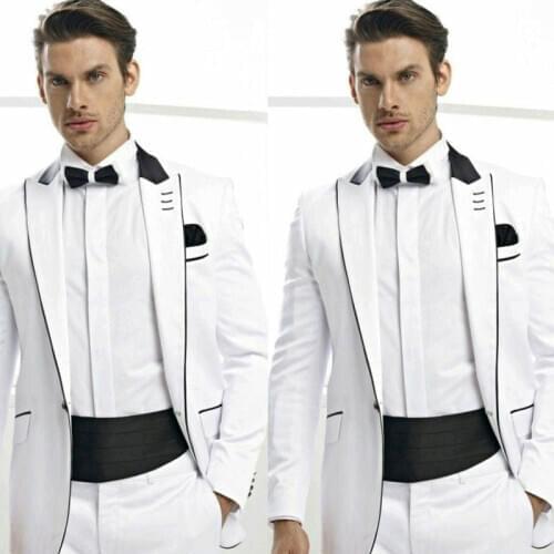 White Suits Men 2019 Peak Design Classic Groom Wedding Tuxedo Man Wear Man Blazer Costume Homme Slim Fit Terno Masculino 2Piece