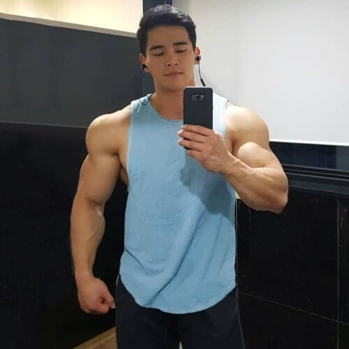 Muscle Male bodybuilding vest Men top gyms workout sleeveless top 2021 new mens Solid clothing fashion vest undershirt