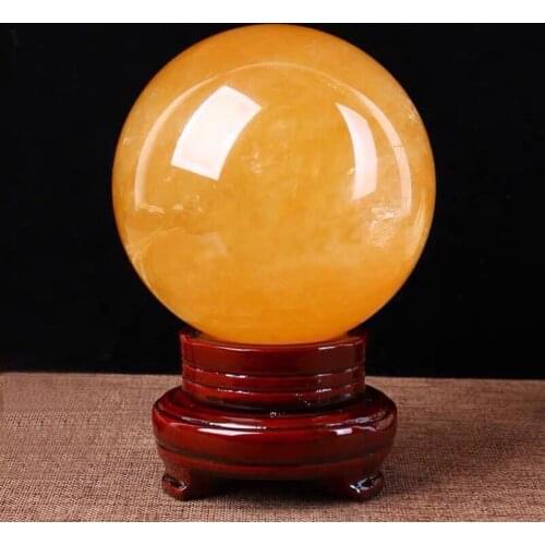 Natural Citrine Calcite Crystal Quartz Sphere Ball Specimen Collection Healing Home Decor