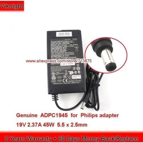 Genuine 19V 2.37A 45W ADPC1936 ADPC1945 AC Adapter for Philips 224E5Q 234E5 257E7 237E4Q 247E4L 247E6Q LCD Monitor Power Supply