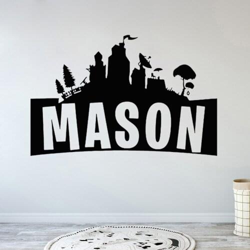 Gamer Sleep Personalised Play Controller Video Game Wall Decals Customized For Kids Bedroom Vinyl Wall Art Decals B390