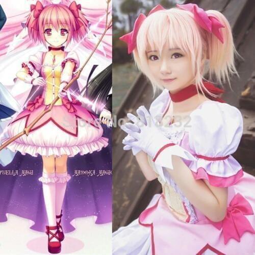 Puella Magi Madoka Magica Kaname Madoka Uniform Dress Anime Cosplay Costumes