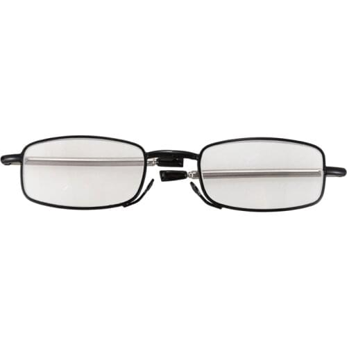 Portable 1 Pairs of Compact Folding Reading Glasses with Mini Flip Top Carrying Case for Fashion Men and Women Rotation Eyegla