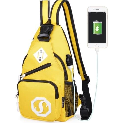 Shoulder Messenger Backpack USB Chest Bag Girls Oxford Cloth Bag Fashion designer bag Backpack Student Bag Crossbody Bag mochila