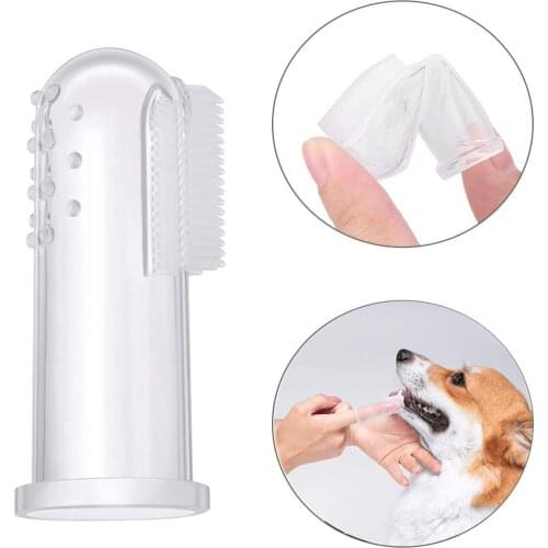Super Soft Pet Finger Toothbrush Teddy French Bulldog Teeth Cleaning Brush Cat Dog Toothbrush Tartar Cleaning Tool Pet Supplies