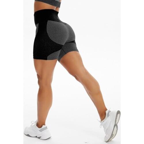 Sports Seamless Shorts Women Push Up High Waist Fitness Shorts Female Slim Workout Short Pants Casual Gym Cycling Shorts Female