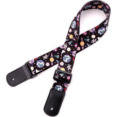 Lovely Ukulele Strap Polyester Aerospace Pattern Band Guitar Straps 38mm*1.4m for Kids