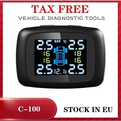 Smart Car TPMS Tire Pressure Monitoring System Cigarette Lighter USB LCD Display Auto Security Alarm Tire Pressure 4 Sensor