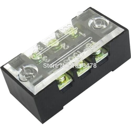 TB-1503 600V 15A 3 Position Double Rows Screw Electric Terminal Barrier Block Copper parts