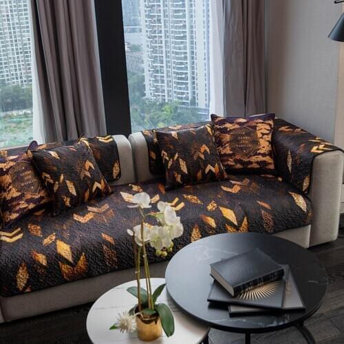 Nordic geometric sofa cushion Four seasons universal plush slipcover living room non-slip sofa towel cover sofa protector custom