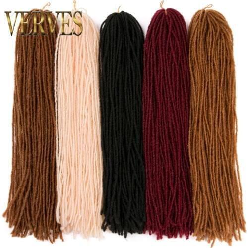 VERVES Crochet Dreadlocks Hair Extension 18 inch 54 roots/piece Crochet Braids Synthetic Braiding Hair for Women Blonde,Bug