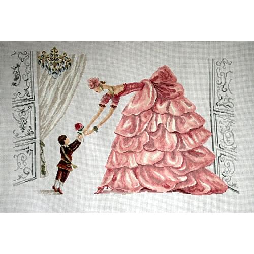Gold Collection Counted Cross Stitch Kit Bed Time in Pink Bedtime helene tran boy and lady woman rose