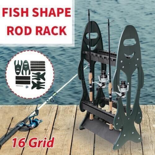 16 Slot Sturdy Anti-wear Anti-corrosion Storage Rack Fishing Pole Stand Fishing Rod Holder
