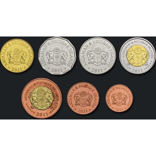 Andaman Islands 2011 Set 7 New Genuine Original Coins 100% Real Collect Issuing Coins Unc Aisa