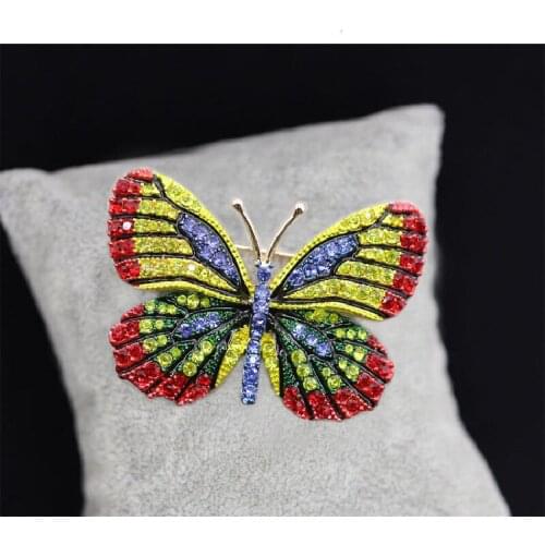 2020 New Fashion Butterfly Brooch Female High-end -Studded Delicate Insect Corsage Jewelry