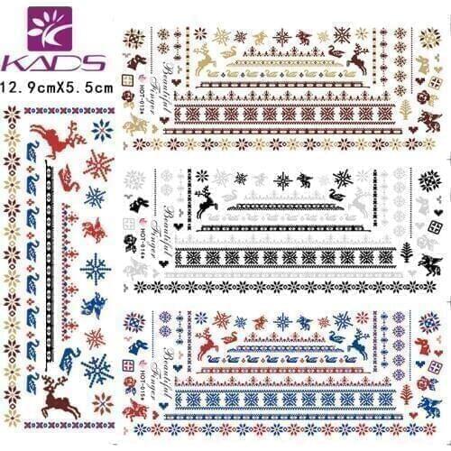 3 sheet/set HOT013-015 lace fashion folk-custom design sticker Nail Art Decals Water Transfer Stickers Tips Wrap Decoration