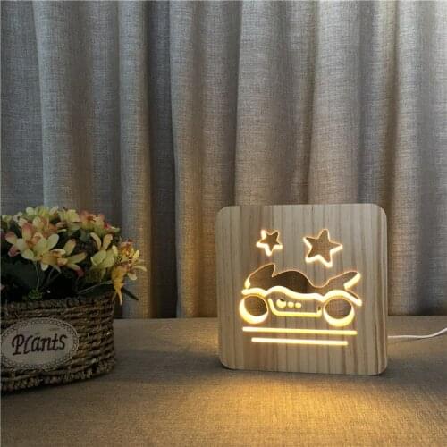 3D novelty night light motorcycle LED light child baby child birthday gift cartoon Drop shipping
