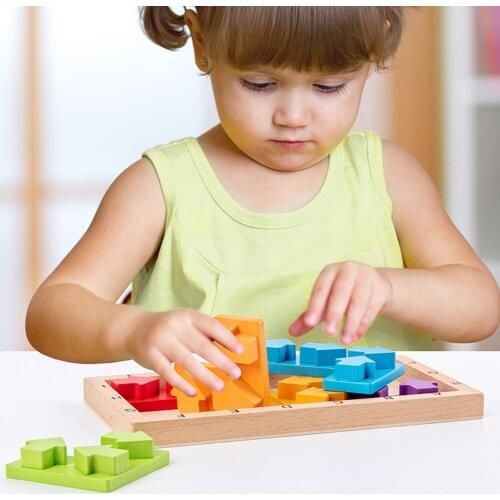 Wisdom 3D Building Blocks Puzzle Development Brain With 120 Questions Reference Answers Early Education Toy