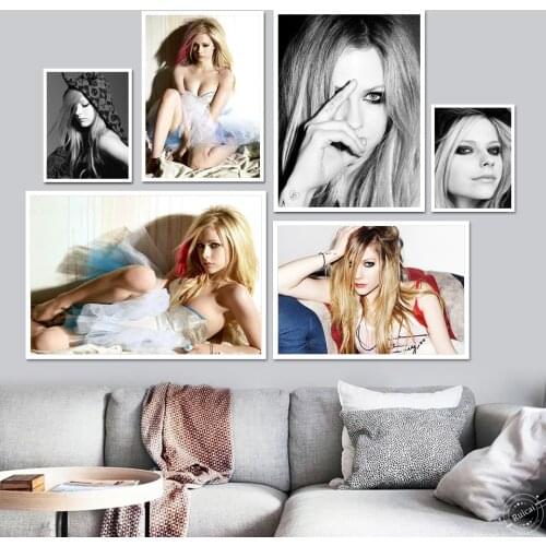 Avril Lavigne Poster Music Star Art Painting Silk Canvas Wall Picture Home Decor Obrazy Plakat